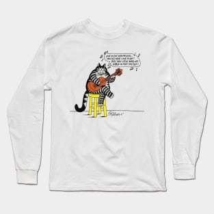 B Kliban Cat Guitar Long Sleeve T-Shirt